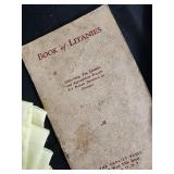 Vintage Easter Decor - Bunny Salt & Pepper Shaker Set, Egg Tray, Litany Book, Chick Tattoo Toy Vintage Easter Decor - Bunny Salt & Pepper Shaker Set, Egg Tray, Litany Book, Chick Tattoo Toy