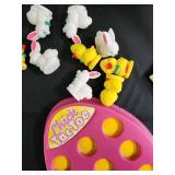 Vintage Easter Decor - Bunny Salt & Pepper Shaker Set, Egg Tray, Litany Book, Chick Tattoo Toy Vintage Easter Decor - Bunny Salt & Pepper Shaker Set, Egg Tray, Litany Book, Chick Tattoo Toy