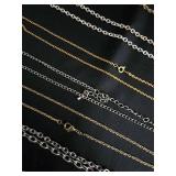Chain Necklaces - Silver & Gold Mix, Assorted Styles & Clasps Chain Necklaces - Silver & Gold Mix, Assorted Styles & Clasps