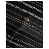 Chain Necklaces - Silver & Gold Mix, Assorted Styles & Clasps Chain Necklaces - Silver & Gold Mix, Assorted Styles & Clasps