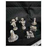 Pewter Figurines & Vintage Tableware - Cherubs, Lighthouses, Trains, Vollrath Cup, WM Rogers Spoon Pewter Figurines & Vintage Tableware - Cherubs, Lighthouses, Trains, Vollrath Cup, WM Rogers Spoon