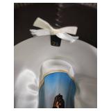 Stetson Beige Cowboy Hat with Feather Band - Size 7 1/2 Stetson Beige Cowboy Hat with Feather Band - Size 7 1/2