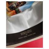 Stetson Beige Cowboy Hat with Feather Band - Size 7 1/2 Stetson Beige Cowboy Hat with Feather Band - Size 7 1/2