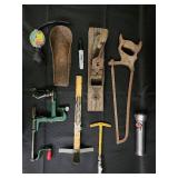 Vintage Woodworking Tools - Hand Planes, Saws, Brace, Ruler, Flashlight Vintage Woodworking Tools - Hand Planes, Saws, Brace, Ruler, Flashlight