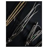 Assorted Stainless Steel Wire Hangers Set with Wooden Rod Assorted Stainless Steel Wire Hangers Set with Wooden Rod