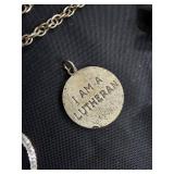 Sharp Quartz Watch with Lutheran Medal Pendant, Moriarty Crest & Fleur-de-Lis Jewelry Sharp Quartz Watch with Lutheran Medal Pendant, Moriarty Crest & Fleur-de-Lis Jewelry