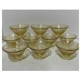 45+ Pieces of  1930's Federal Glass Madrid Pattern Amber Dishes. Some have Chips
