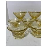45+ Pieces of  1930's Federal Glass Madrid Pattern Amber Dishes. Some have Chips