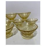 45+ Pieces of  1930's Federal Glass Madrid Pattern Amber Dishes. Some have Chips