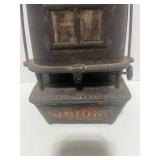 Antique 1880 Gardner Mass USA. Union Cast Sad Iron Kerosene Stove Heater with Mica Windows