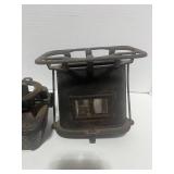 Antique 1880 Gardner Mass USA. Union Cast Sad Iron Kerosene Stove Heater with Mica Windows