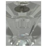 Shannon Crystal Perfume Bottle. Hand Cut Crystal Stopper of Lotus Flower