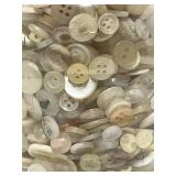 Large Jar of Vintage White Buttons
