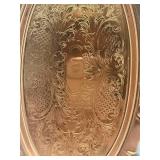 2 Coppercraft Guild Etched Oblong Trays USA 5 1/2' X 9 1/4'
