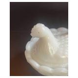 Two 2.5' Hen on Nest Salts  Small chip on beak of one and Tail of the other