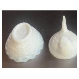 Two 2.5' Hen on Nest Salts  Small chip on beak of one and Tail of the other