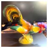 Hand Painted  Ceramic Rooster 9' tall 10' wide