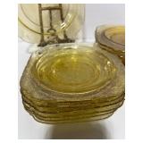 45+ Pieces of  1930's Federal Glass Madrid Pattern Amber Dishes. Some have Chips