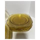 45+ Pieces of  1930's Federal Glass Madrid Pattern Amber Dishes. Some have Chips