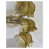 45+ Pieces of  1930's Federal Glass Madrid Pattern Amber Dishes. Some have Chips