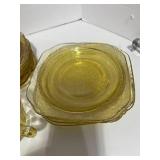 45+ Pieces of  1930's Federal Glass Madrid Pattern Amber Dishes. Some have Chips