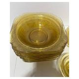 45+ Pieces of  1930's Federal Glass Madrid Pattern Amber Dishes. Some have Chips