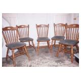 (6ct) wooden padded dining room chairs
