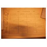 Abraham Lincoln Stamp Pages-Mystic Stamp Company Camden NY. Vintage Currier & Ives Almanac Calendar