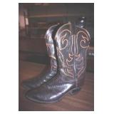 Mens Black Cowboy Boots. Long Horns. Mens 9.5
