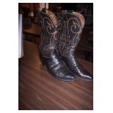 Mens Black Cowboy Boots. Long Horns. Mens 9.5