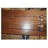 Vintage Fishing Rods & Reels. Vintage Fishing Poles (one has a vintage metal rod)