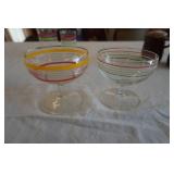 Vintage McCoy Brown Drip Glaze Salt & Pepper Shakers, Fiestaware?/Anchor Hocking? Vintage Colorful Rimmed Glasses