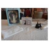 Wedding Collectibles. New/Never Used. Cake Topper, Serving Utensils, Clock, Figurine