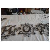 Metal Decor, Plate Racks, Small Wire Shelves. H-O-M-E & 2 Cross Plant Holders
