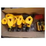 DeWalt Drills, Sawzall, Charging Block. (no batteries)
