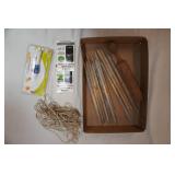 Wooden Stakes, Wooden Canning Masher, Rope, Stick-On Card Holders, Punch Needle