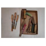 Wood Chisels, Trowels, Paint Roller, Paint Scraper