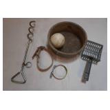 Pet Lot. Collars, Chain Stake, Scoop, Dish