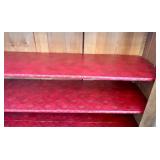 Vintage Display Cabinet - Wood Two-Door Glass-Front with Red Shelves Vintage Display Cabinet - Wood Two-Door Glass-Front with Red Shelves