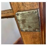 Vintage Display Cabinet - Wood Two-Door Glass-Front with Red Shelves Vintage Display Cabinet - Wood Two-Door Glass-Front with Red Shelves