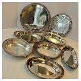 Canada U.S.A. Silver Plate Serving Tray Set - Assorted Oval & Round Trays Canada U.S.A. Silver Plate Serving Tray Set - Assorted Oval & Round Trays