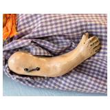 Antique Porcelain-Head Doll in Purple Gingham Dress & Orange Ribbon, Vintage Refrigerator Glass Butter Dish & Wreath Antique Porcelain-Head Doll in Purple Gingham Dress & Orange Ribbon, Vintage Refrigerator Glass Butter Dish & Wreath