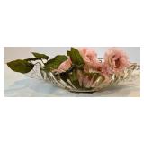 Antique Porcelain-Head Doll in Purple Gingham Dress & Orange Ribbon, Vintage Refrigerator Glass Butter Dish & Wreath Antique Porcelain-Head Doll in Purple Gingham Dress & Orange Ribbon, Vintage Refrigerator Glass Butter Dish & Wreath