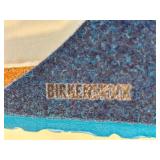 Birkenstock Sandals (EU 37) Two-Strap Blue Suede & Navy Cap with Nautical Crest Birkenstock Sandals (EU 37) Two-Strap Blue Suede & Navy Cap with Nautical Crest