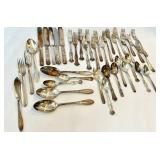 Antique Silver Plate Flatware Set - Ornate Embossed Handles - Assorted Patterns Antique Silver Plate Flatware Set - Ornate Embossed Handles - Assorted Patterns