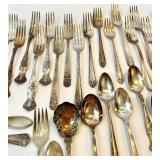 Antique Silver Plate Flatware Set - Ornate Embossed Handles - Assorted Patterns Antique Silver Plate Flatware Set - Ornate Embossed Handles - Assorted Patterns
