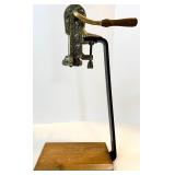 Estate Grape Press - Antique Hand Crank Fruit Press on Wood Base Estate Grape Press - Antique Hand Crank Fruit Press on Wood Base