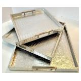Crocodile-Pattern Serving Trays - 3-Piece Set plus Accent Pillow Crocodile-Pattern Serving Trays - 3-Piece Set plus Accent Pillow