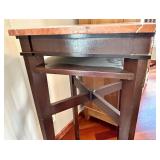 Marble-Top Console Table & Dark Wood Base Marble-Top Console Table & Dark Wood Base