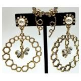 Gold-Tone Pearl Necklace, Pink Enamel Bangle & Assorted Earrings - Fashion Jewelry Lot Gold-Tone Pearl Necklace, Pink Enamel Bangle & Assorted Earrings - Fashion Jewelry Lot